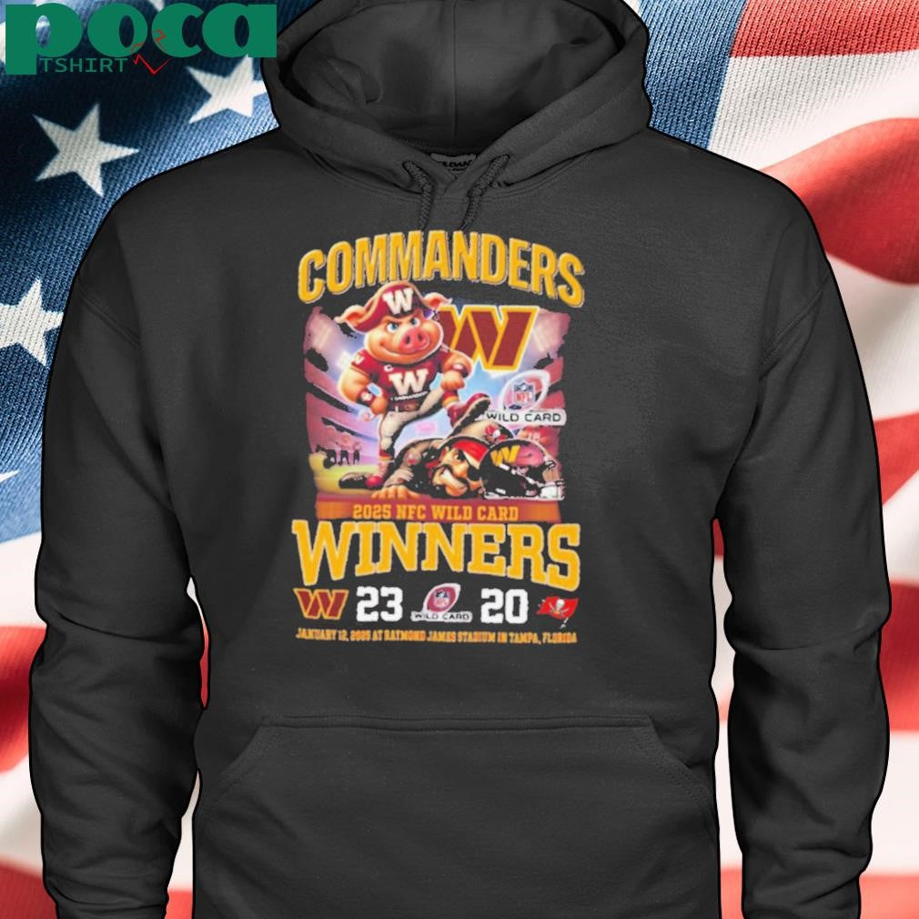 Commanders 2025 NFC Wild Card Winners Washington Commanders Beat Tampa Bay Buccaneers 23 20 Mascot Jan 12, 2025 Shirt