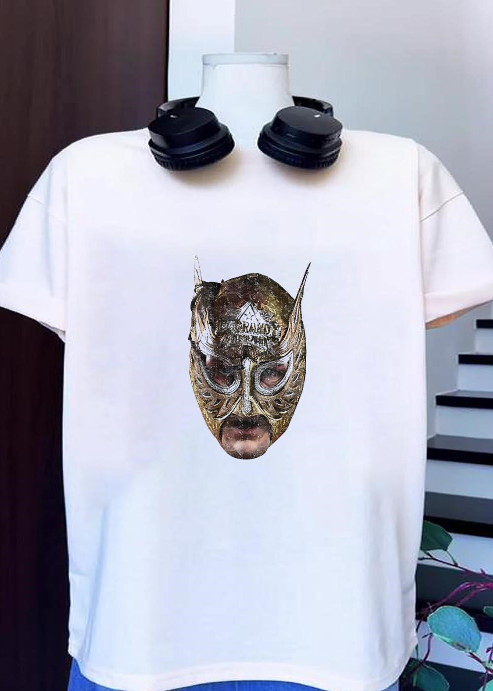Contralane 2023 Lucha Libre Mask Golden Legend Wrestling T-Shirt