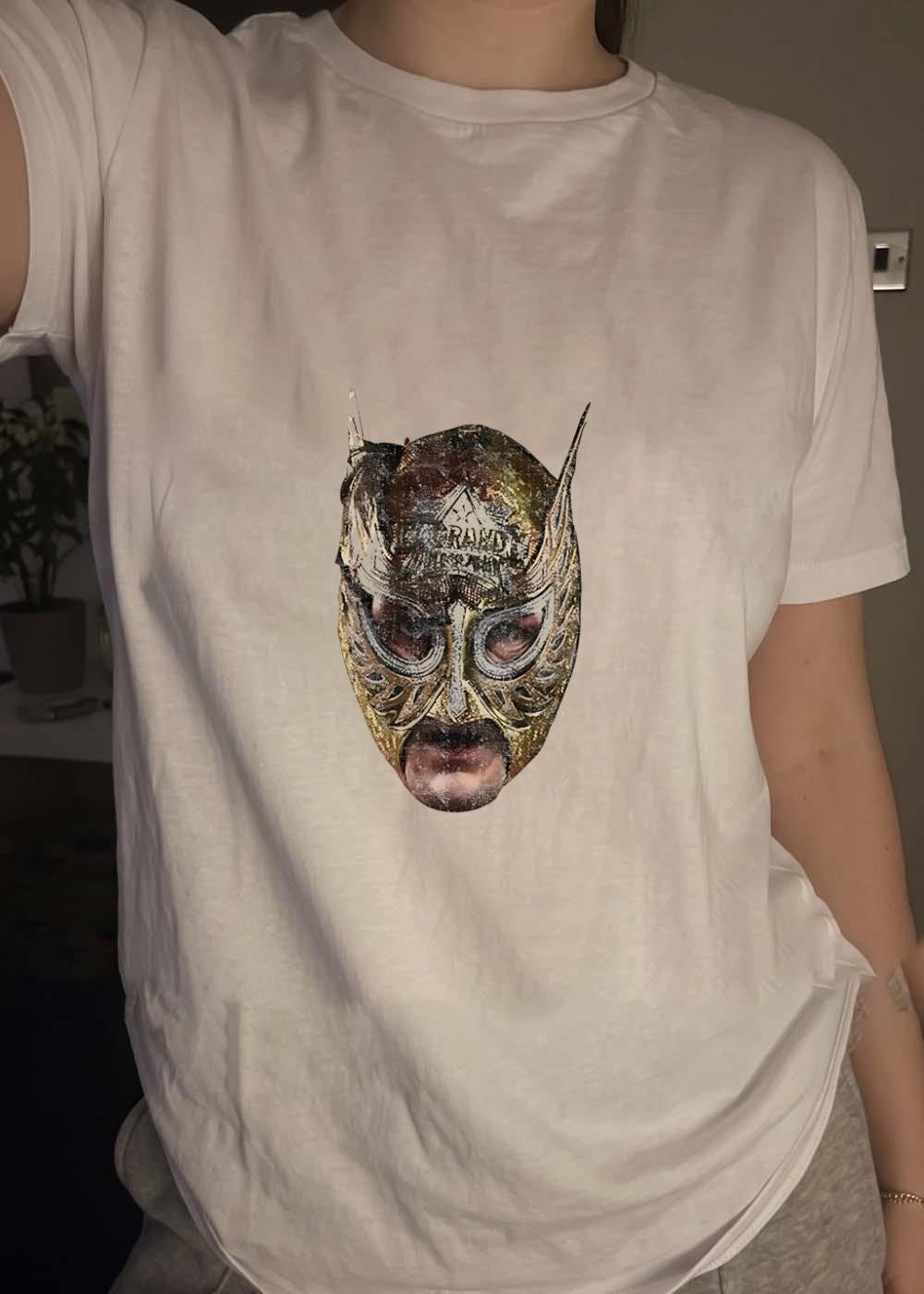 Contralane 2023 Lucha Libre Mask Golden Legend Wrestling T-Shirt