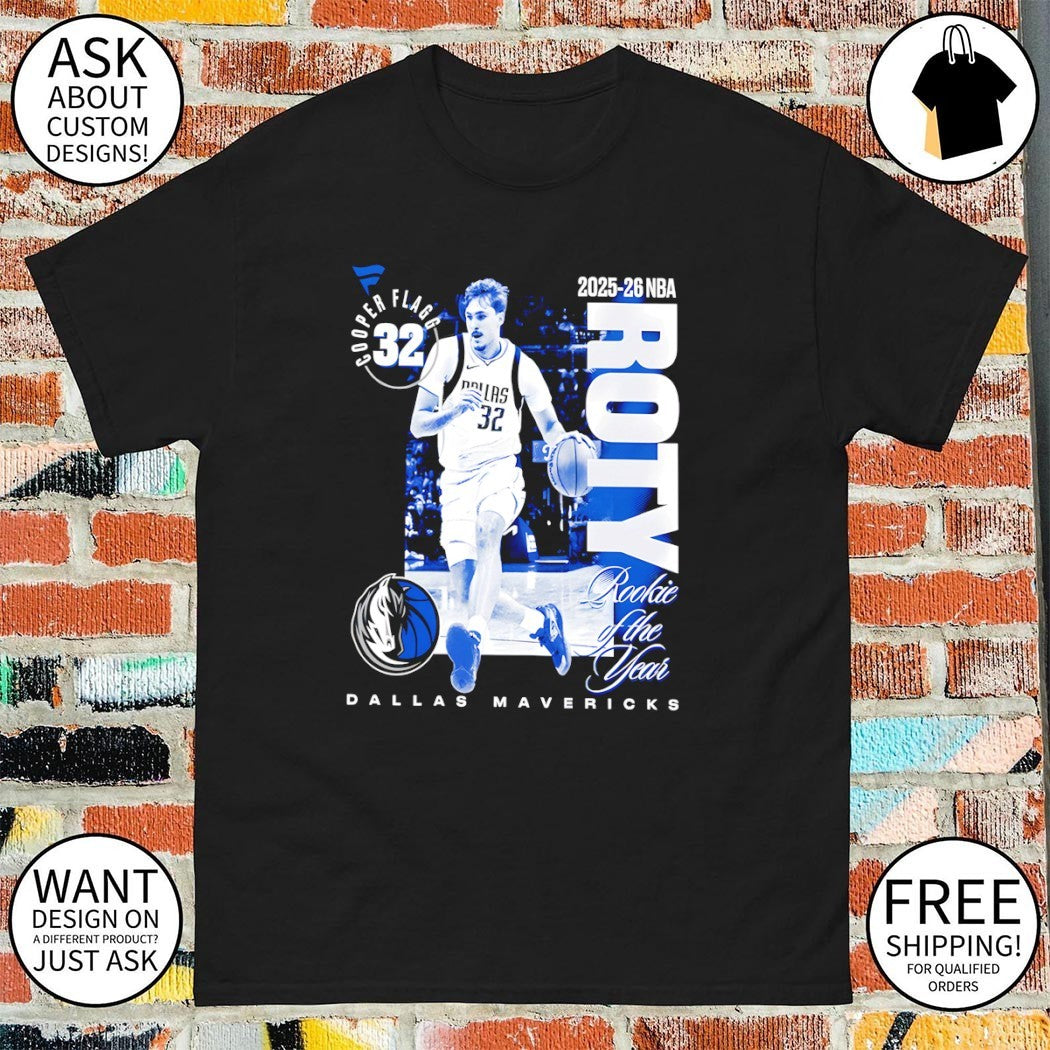 Cooper Flagg Dallas Mavericks 2025-26 NBA Rookie of the Year shirt