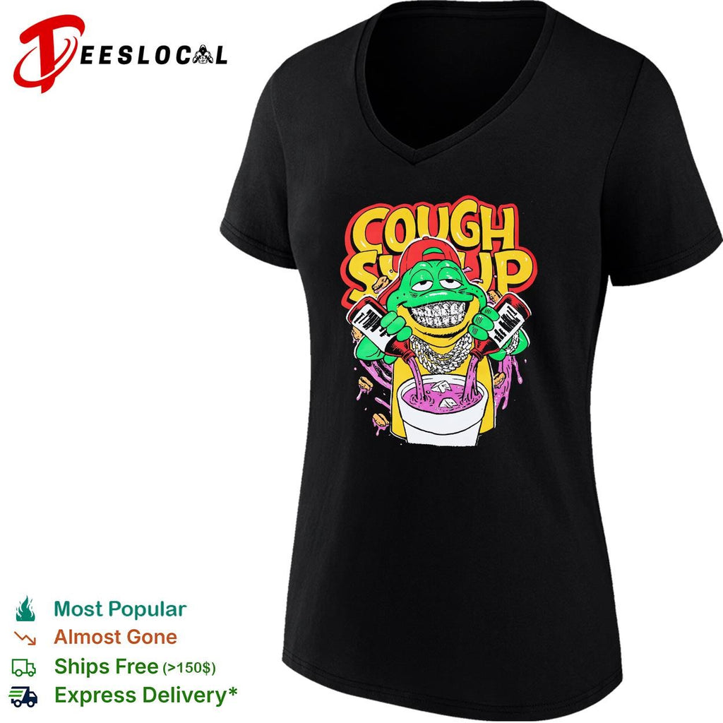 Cough syrup frog mascot parody shirt