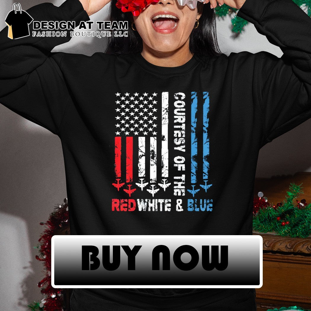 Courtesy of The Red White and Blue America US flag Patriotic 4th of July shirt