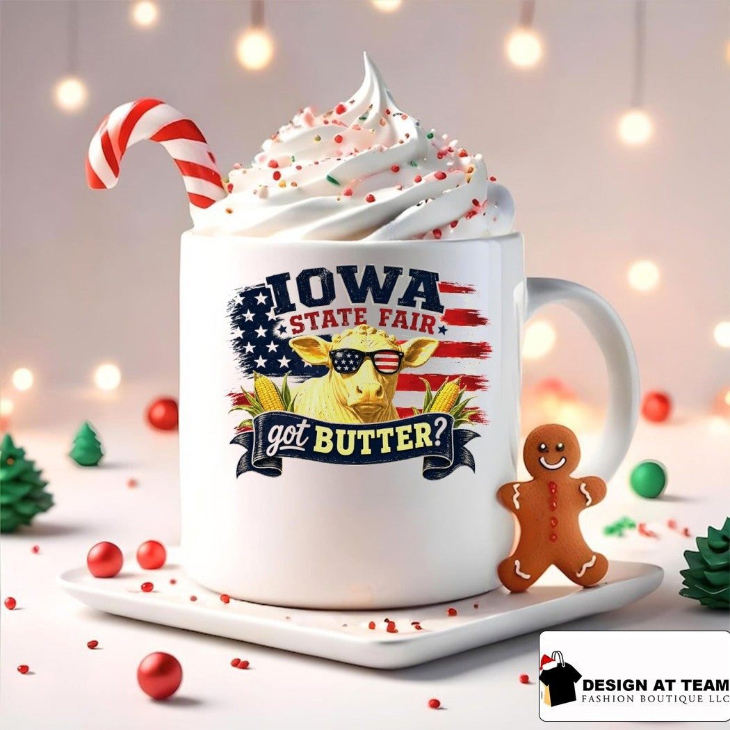 Cow Jowa State Fair Got Butter American flag 4th of July shirt
