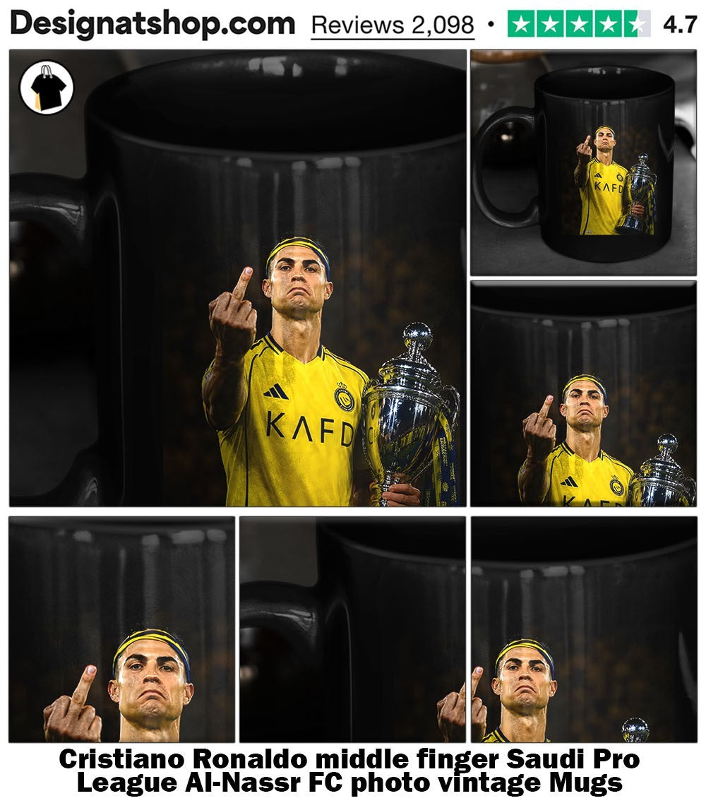 Cristiano Ronaldo middle finger Saudi Pro League Al-Nassr FC photo vintage shirt