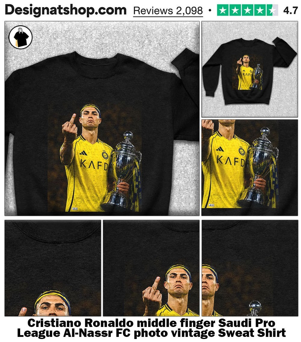 Cristiano Ronaldo middle finger Saudi Pro League Al-Nassr FC photo vintage shirt