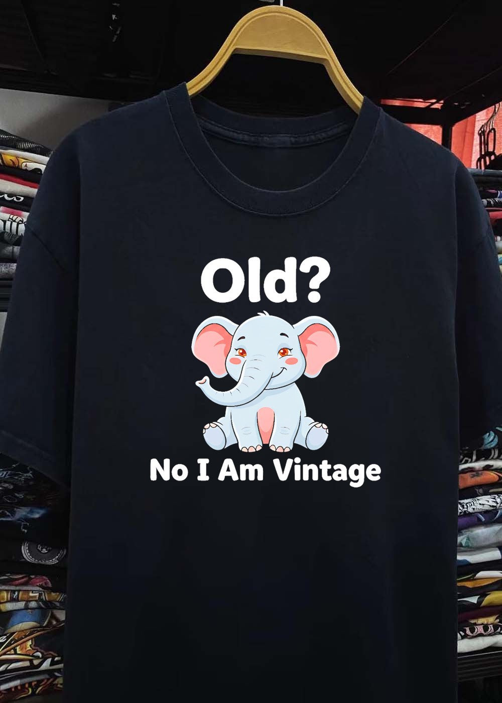 Cute Elephant Old No I Am Vintage T-Shirt