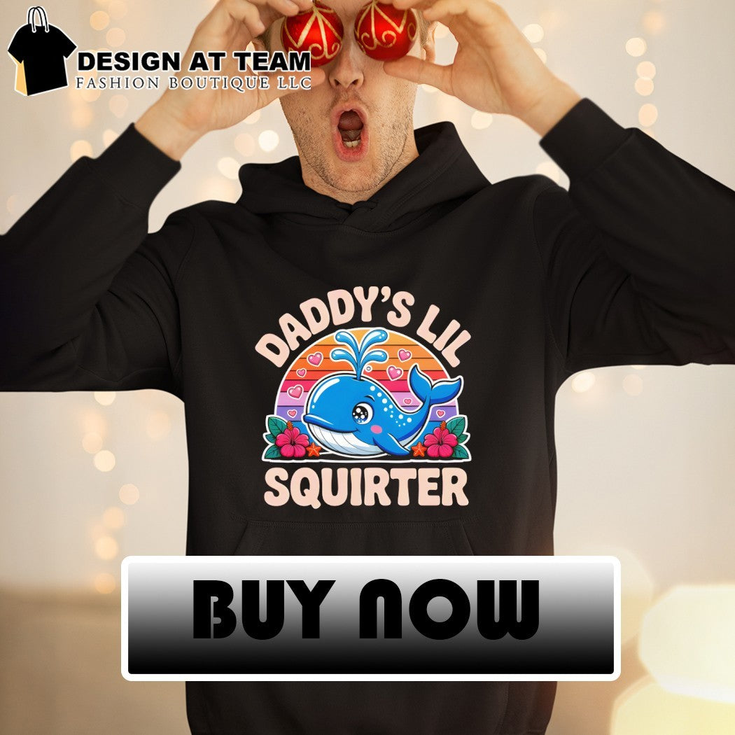 Cute whale cartoon ocean animals daddy’s lil squirter flower hibiscus t shirt