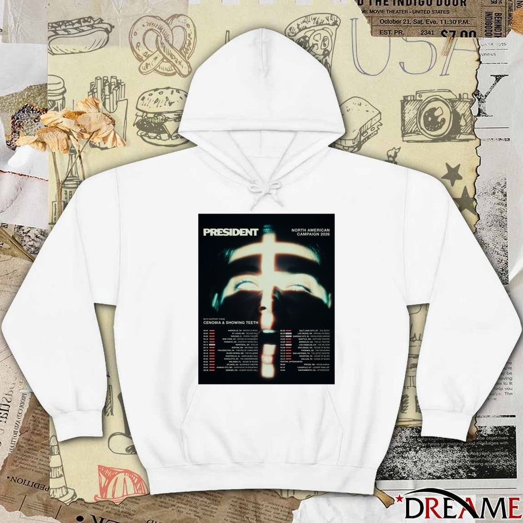 President North American Campaign 2026 With Support From Cenobia And Showing Teeth September – october Poster t-shirt