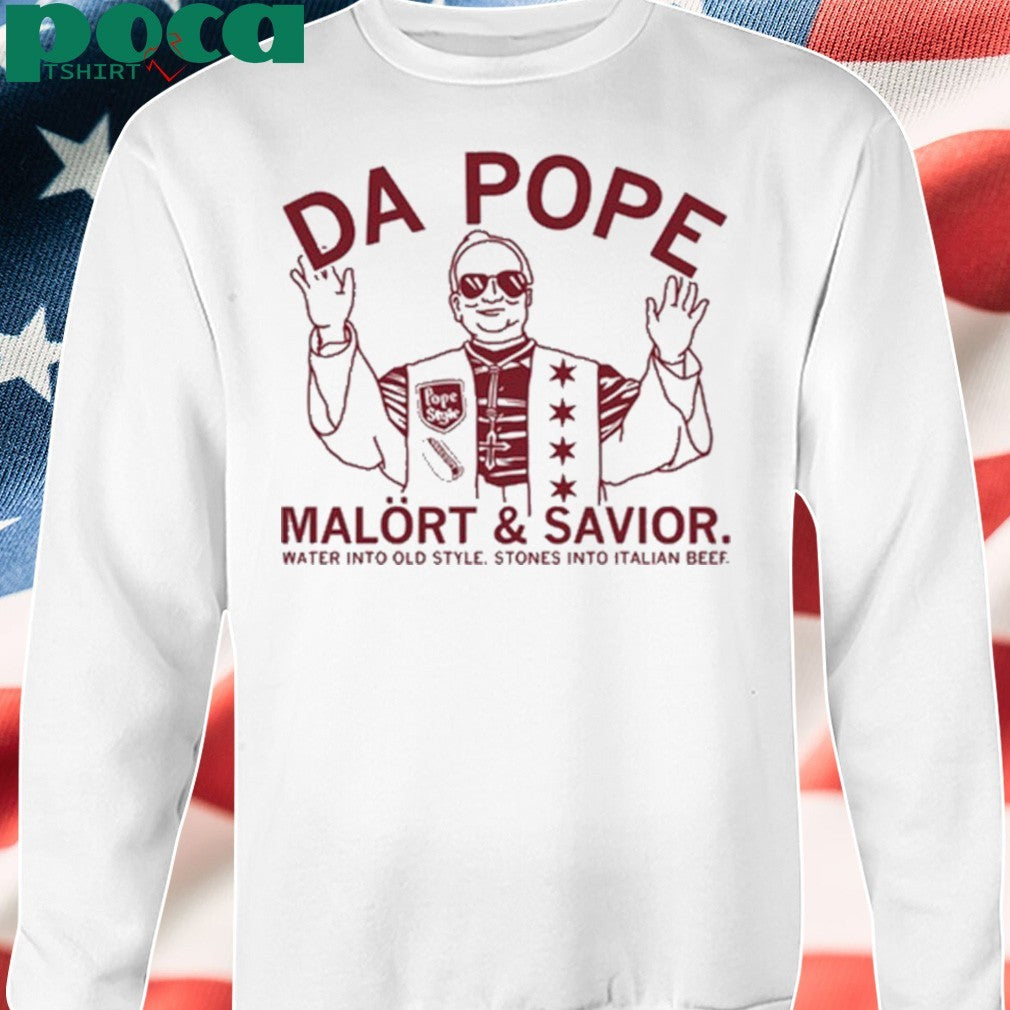 Da Pope Malort and Savior water into old style stones into Italian beef shirt
