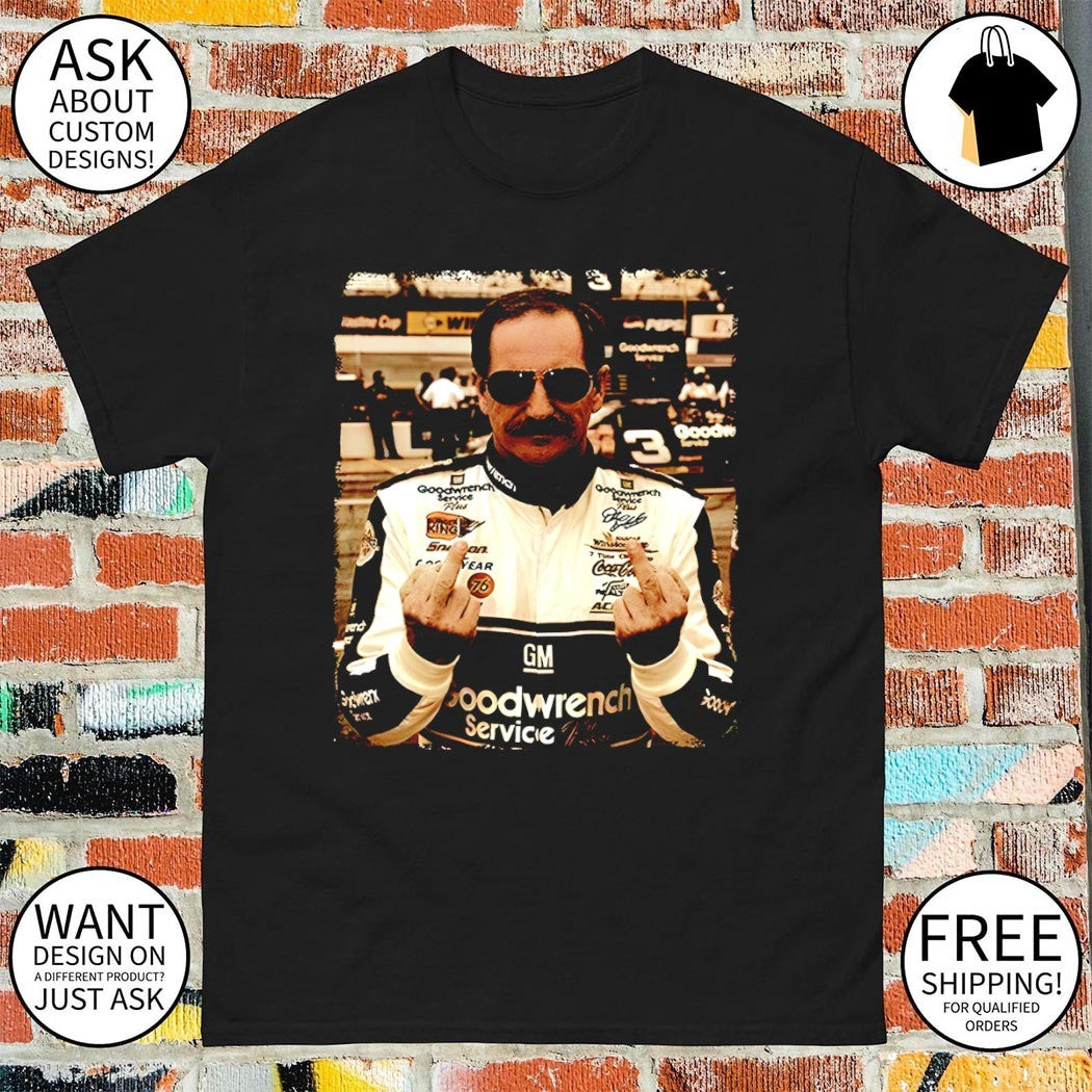 Dale Earnhardt middle finger Nascar Racing vintage shirt