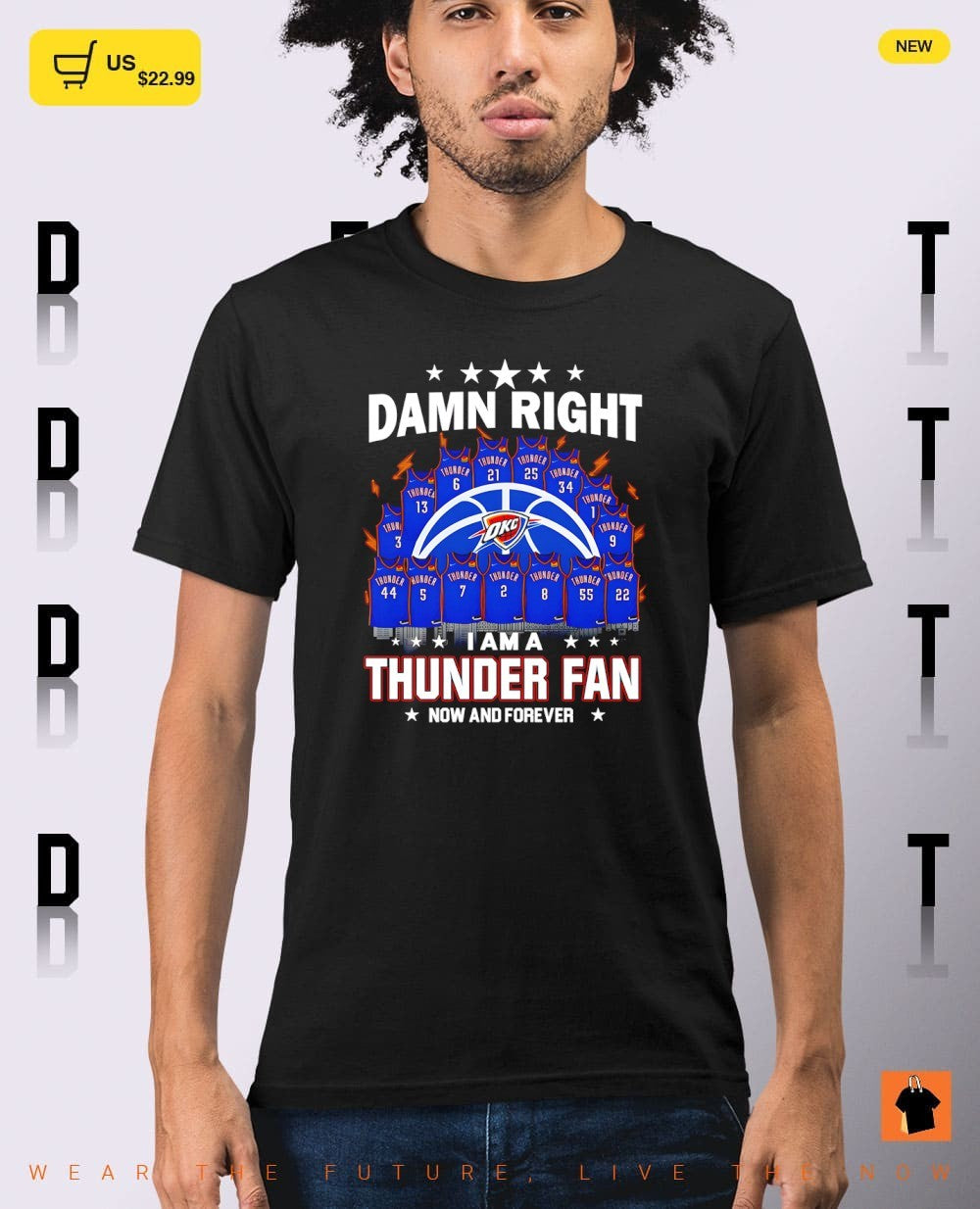 Damn right I am a Thunder Oklahoma City Thunder Basketball damn right I am a Thunder fan now and forever shirt