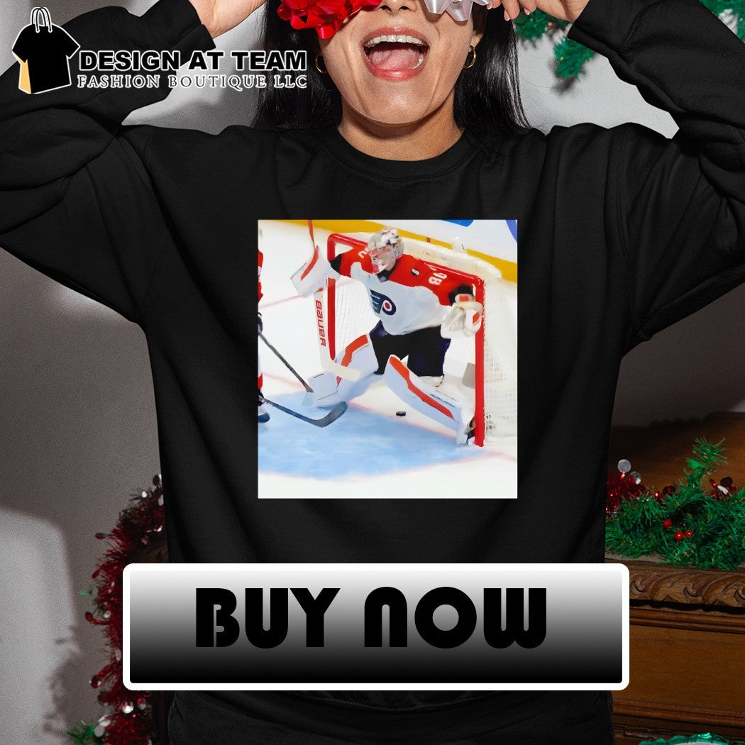 Dan Vladar Philadelphia Flyers Playoff NHL attempt to block the shot photo shirt