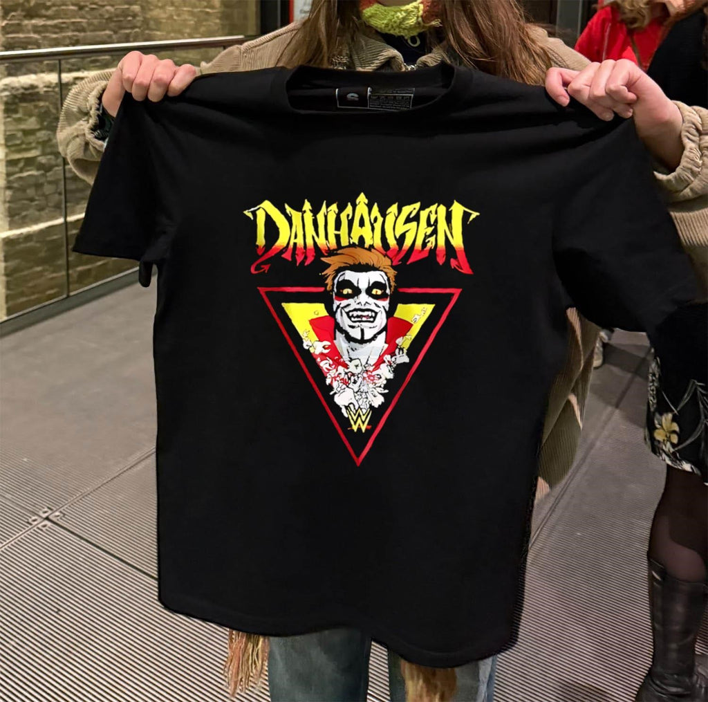 Danhausen Wrestling Demon Face Logo Red Triangle shirt