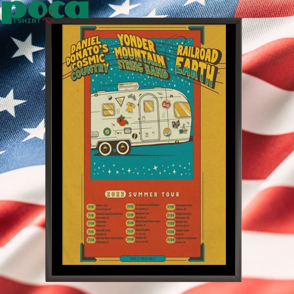 Daniel Donato’s Cosmic Country With Yonder Mountain String Band 2025 Summer Tour Poster Shirt