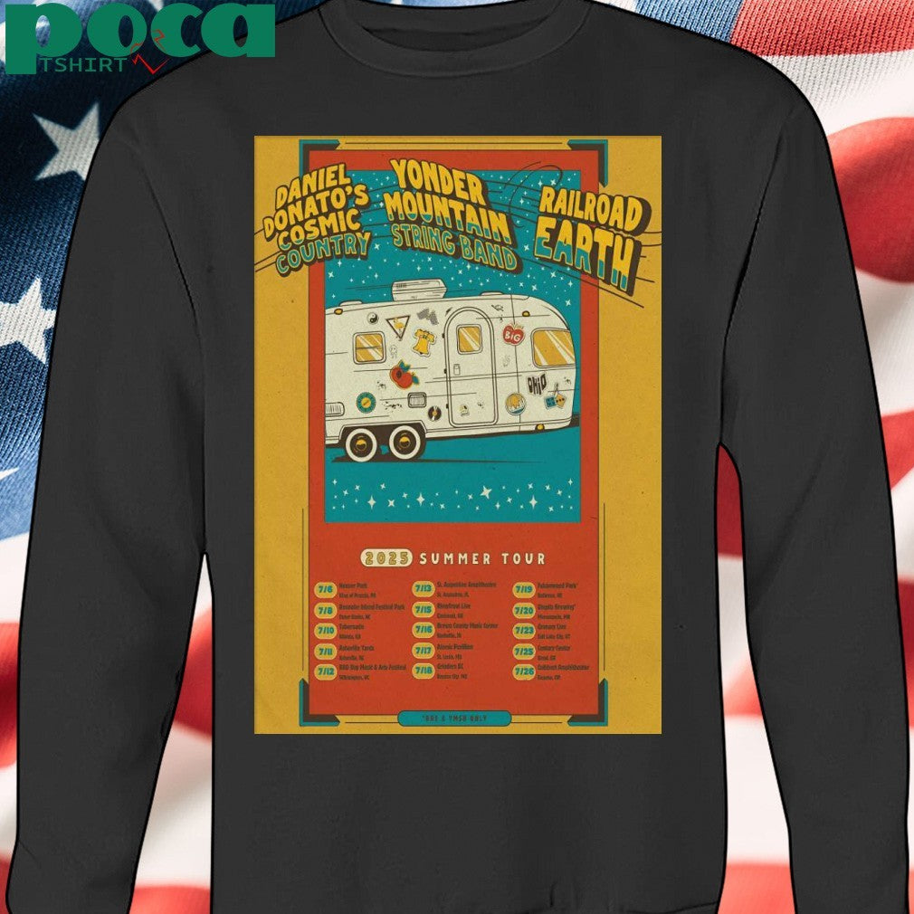 Daniel Donato’s Cosmic Country With Yonder Mountain String Band 2025 Summer Tour Poster Shirt