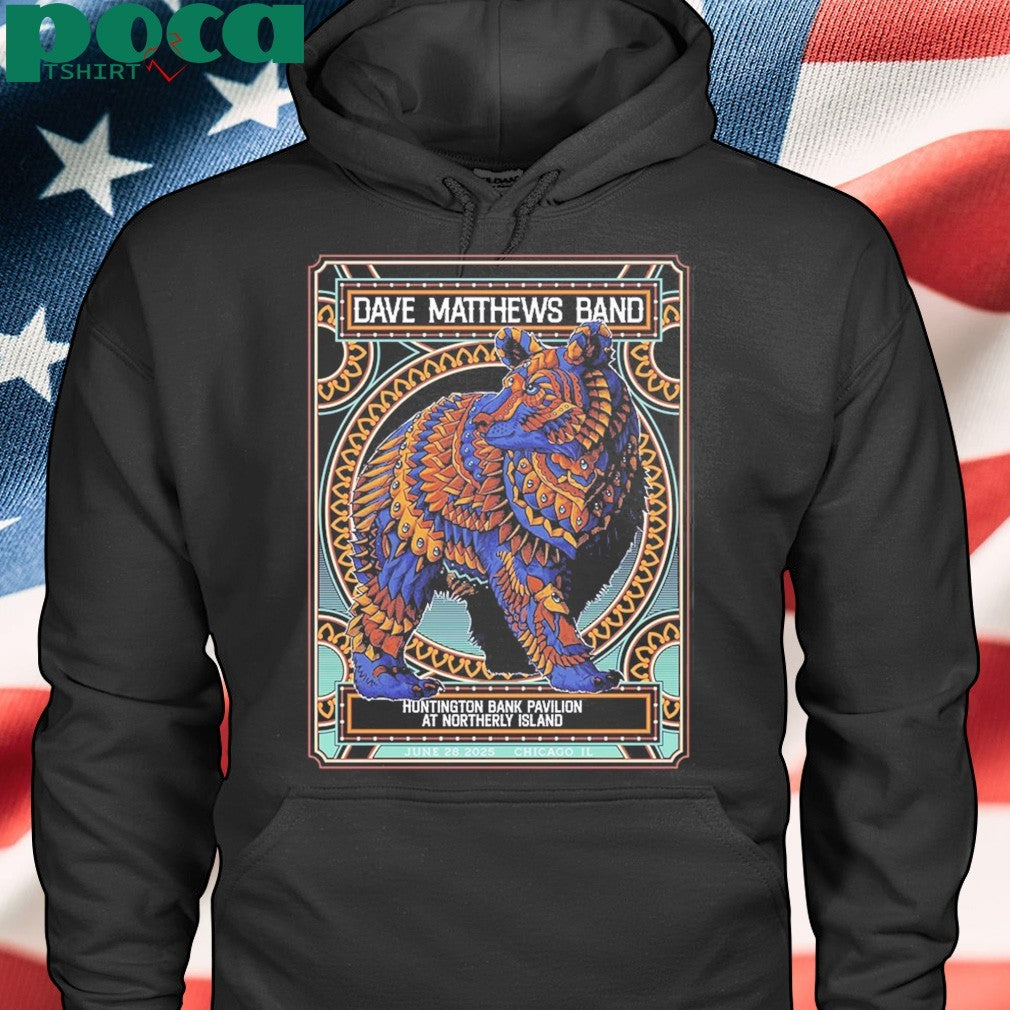 Dave Matthews Band Event Poster Huntington Bank Pavilion At Northerly Island In Chicago IL On June 28 2025 Unisex T-Shirt