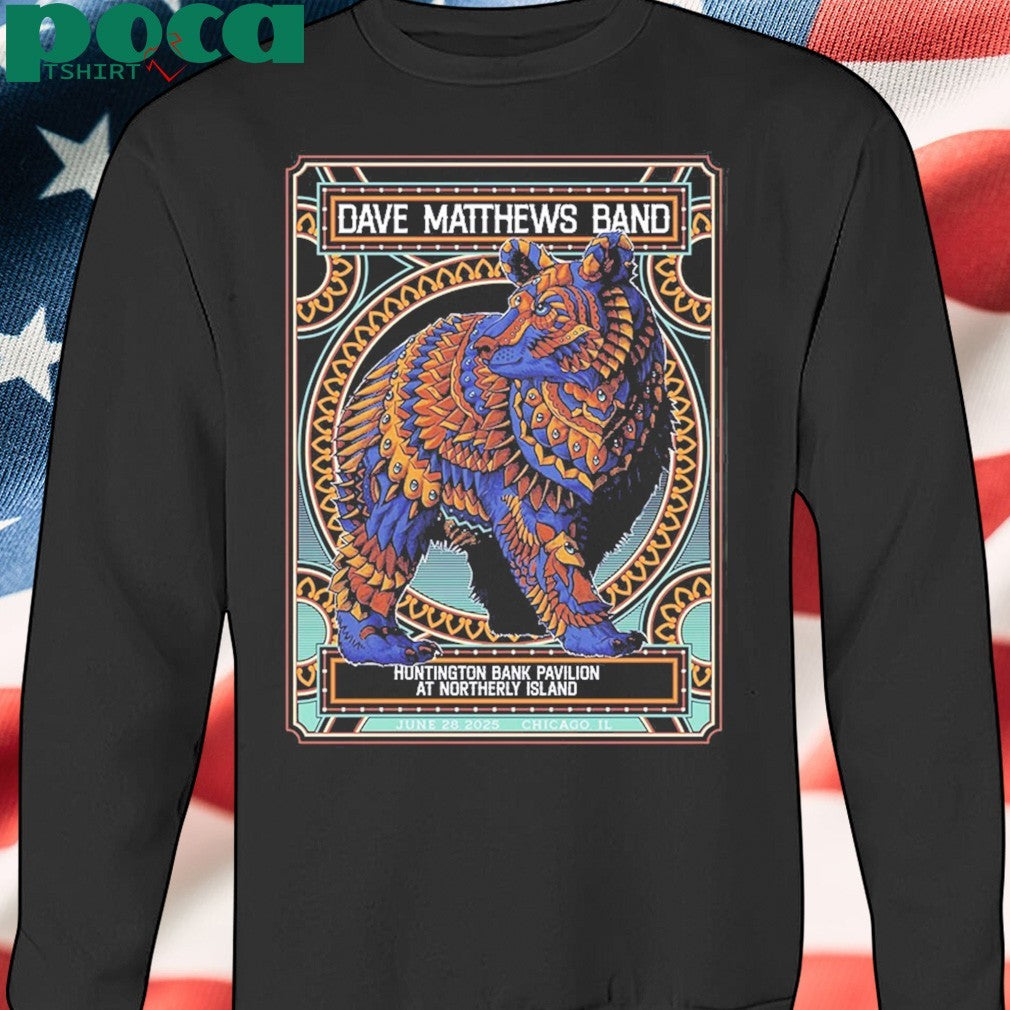 Dave Matthews Band Event Poster Huntington Bank Pavilion At Northerly Island In Chicago IL On June 28 2025 Unisex T-Shirt