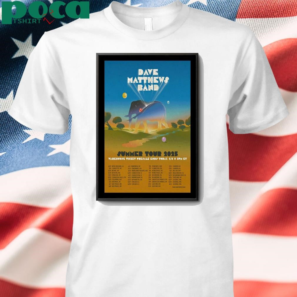 Dave Matthews Band Summer Tour 2025 Event Poster shirt