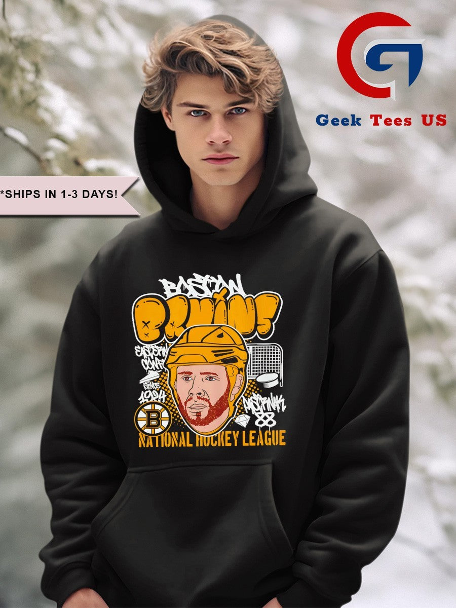 David Pastrnak big head Boston Bruins NHL cartoon shirt