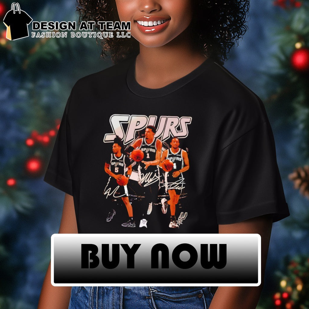 De’Aaron Fox Victor Wembanyama Stephon Castle San Antonio Spurs Basketball signatures shirt