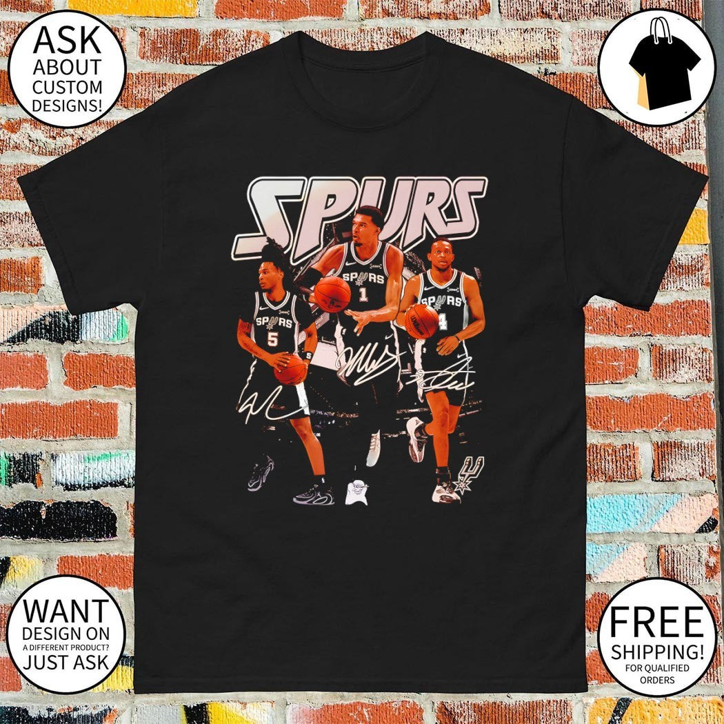 De’Aaron Fox Victor Wembanyama Stephon Castle San Antonio Spurs Basketball signatures shirt