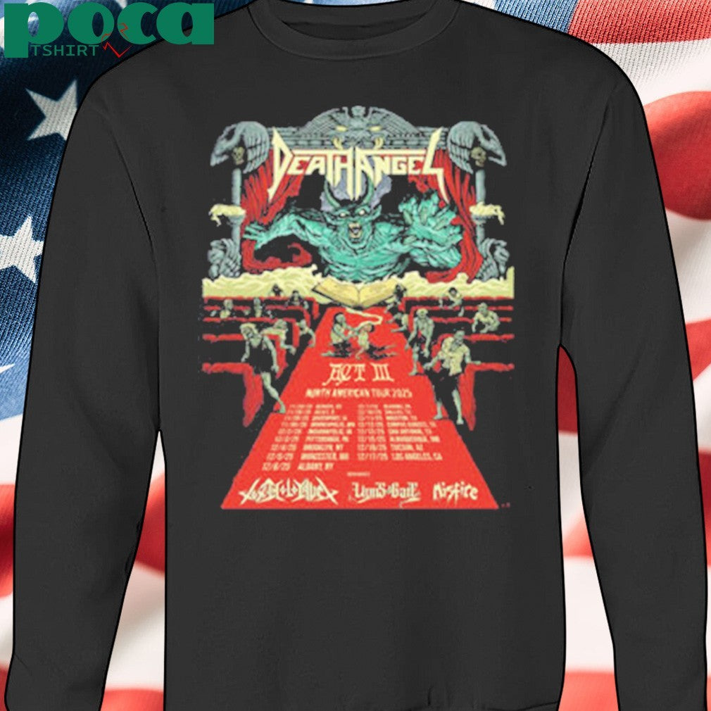 Death Angel Act III North American Tour 2025 Poster Schedule Tour Dates Unisex T-Shirt
