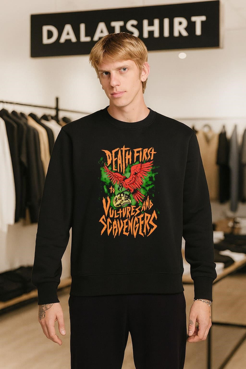 Death First To Vultures And Scavengers Red Bird Skull shirt