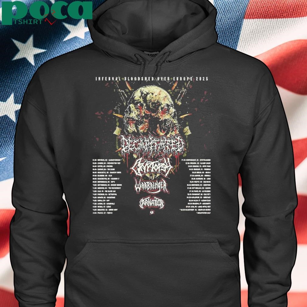 Decapitated Infernal Bloodshed Over Europe 2025 Tour Schedule Dates Two Sides Unisex T-Shirt