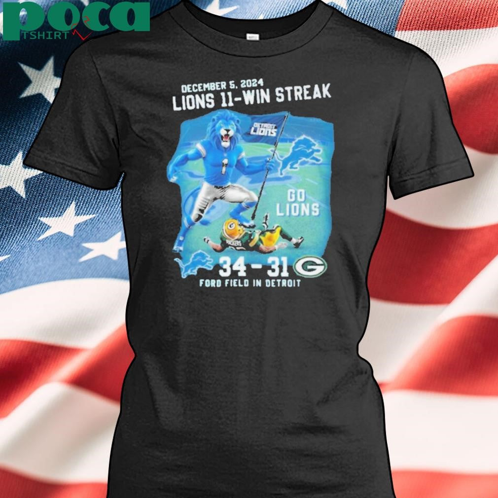 December 5, 2025 Detroit Lions 11 Win Streak Champions Ford Field In Detroit Shirt