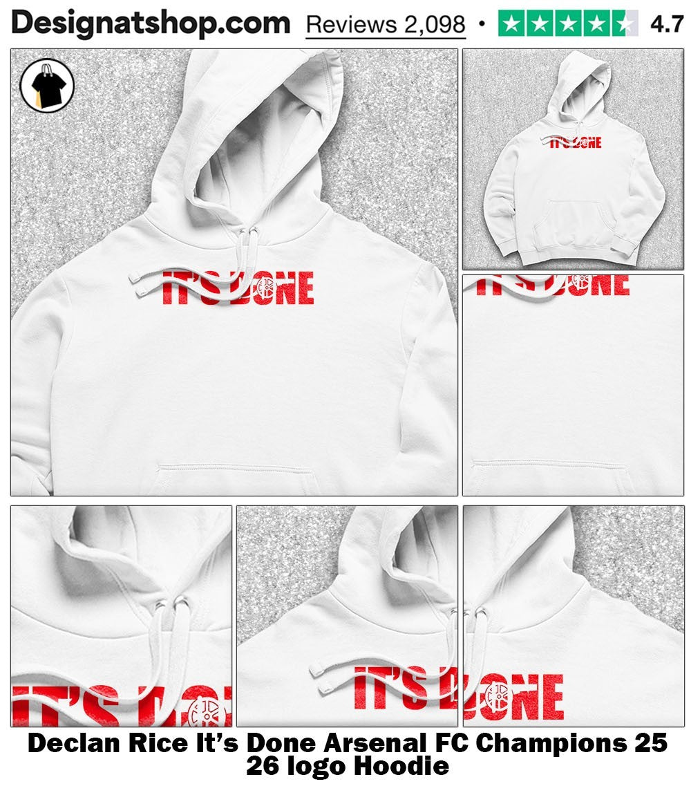 Declan Rice It’s Done Arsenal FC Champions 25 26 logo shirt