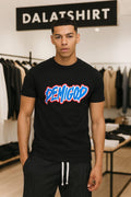 Demigod Blue Script shirt