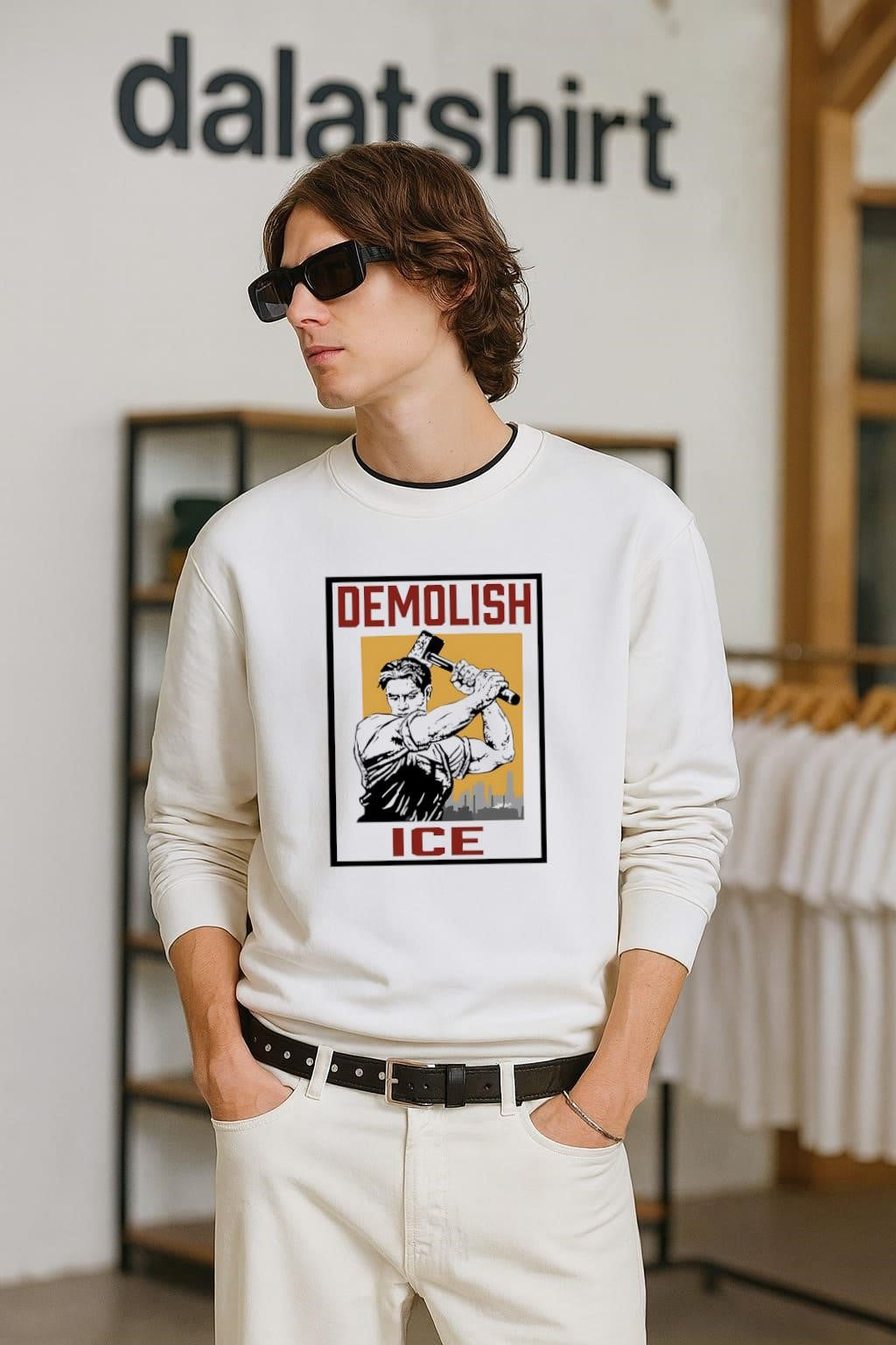 Demolish ICE Worker With Sledgehammer Political Protest Art shirt
