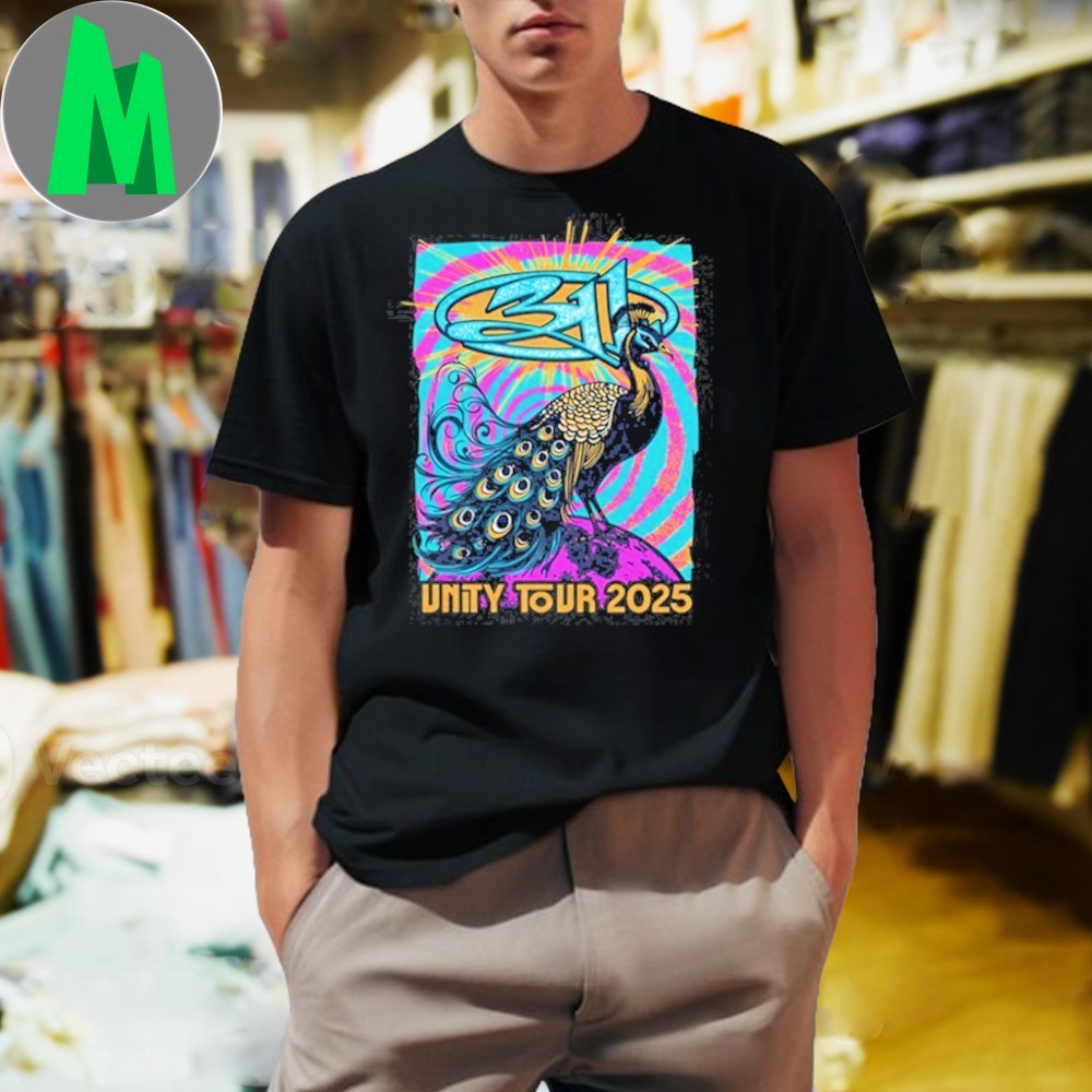 Design 311 Band Unity Tour 2025 Peacock Graphic T-Shirt