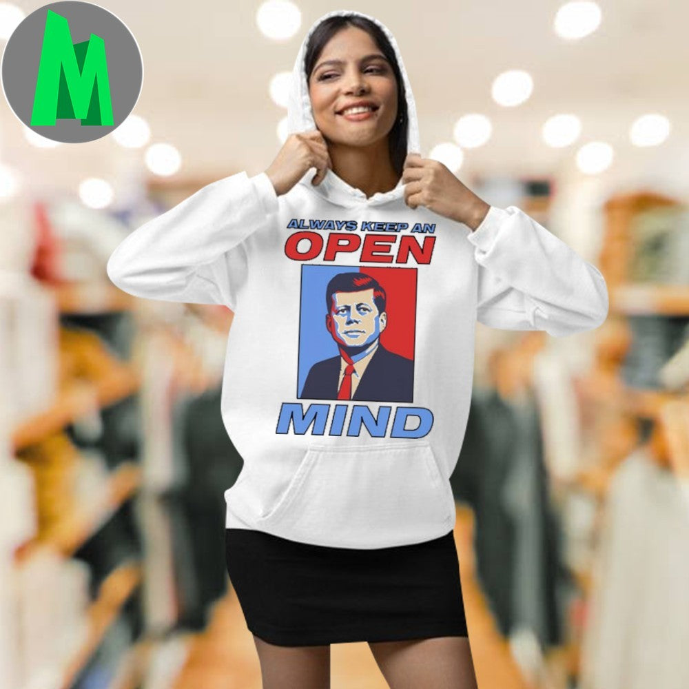 Design Always Keep An Open Mind JFK Pop Art Graphic T-Shirt