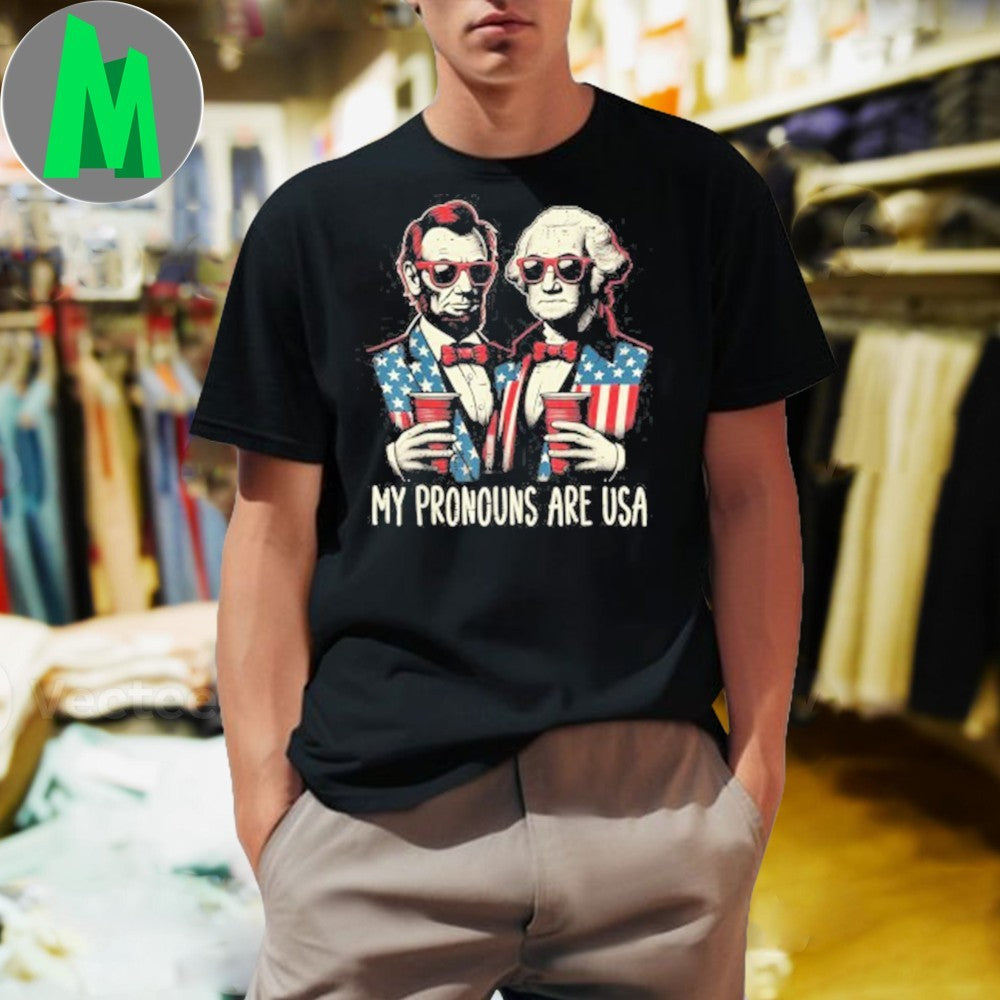 Design American Lincoln Washington Funny American 4th Of July Shirt