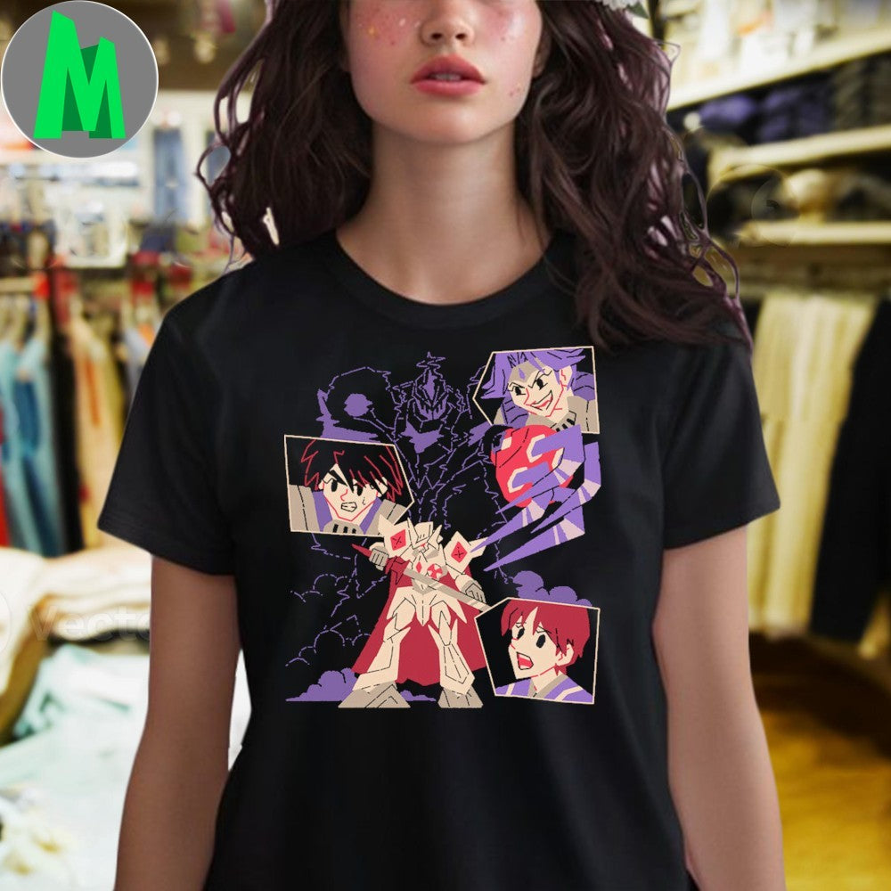 Design Anime Mecha The Invisible Threat Robot Character Graphic T-Shirt