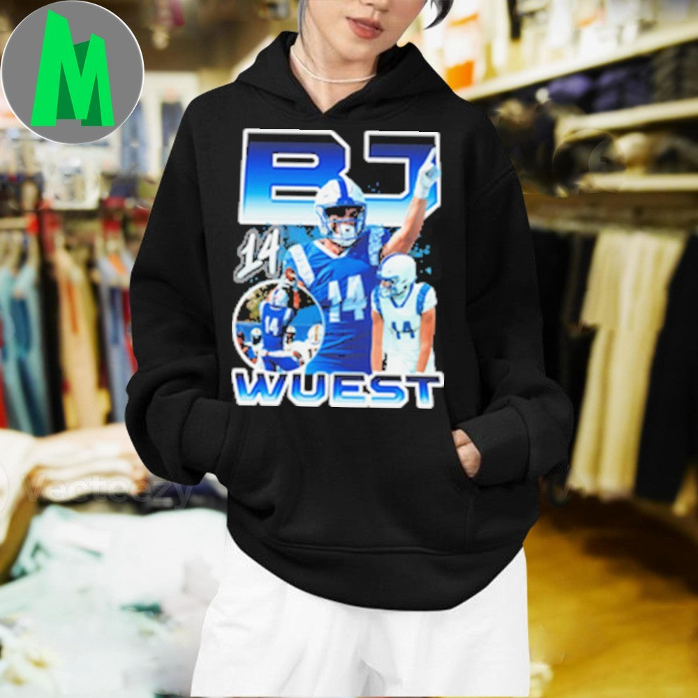 Design BJ Wuest #14 Football Player Graphic T-Shirt