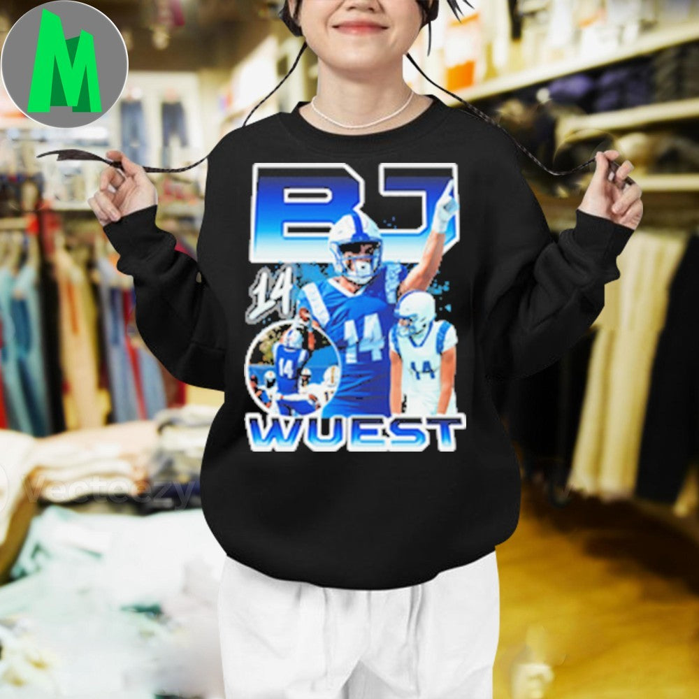 Design BJ Wuest #14 Football Player Graphic T-Shirt
