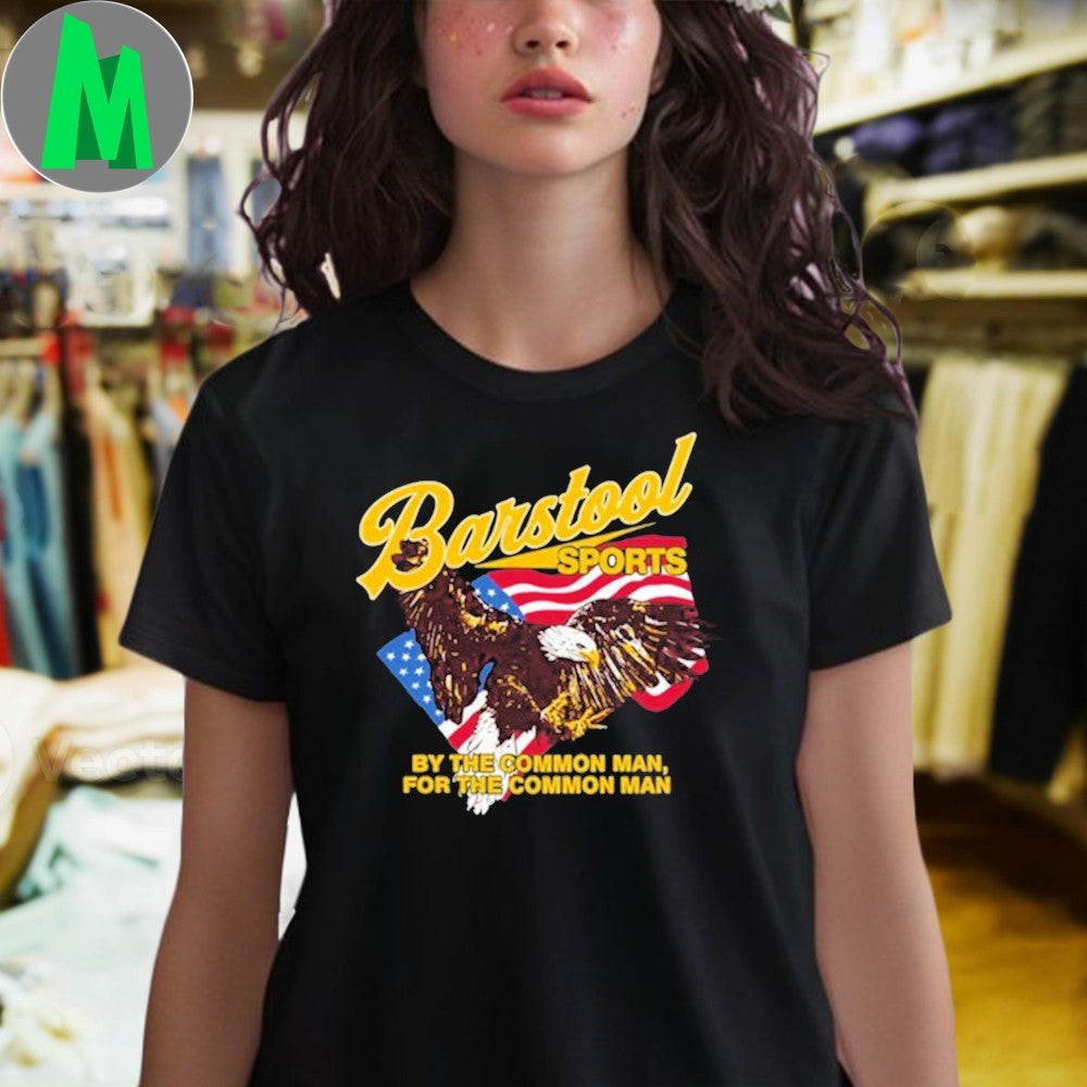 Design Barstool Sports American Flag Eagle Graphic T-Shirt