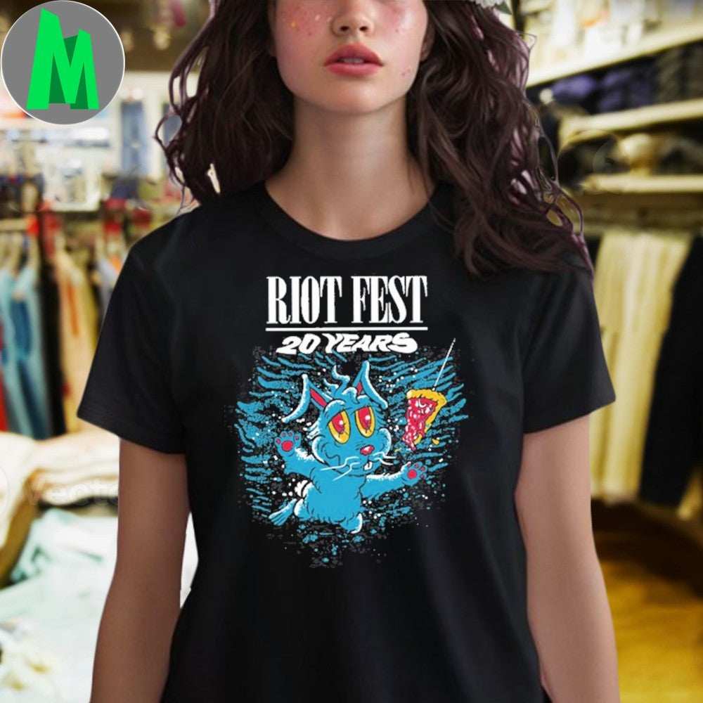 Design Black Riot Fest 20 Years Chicago, IL Elliott US Tour 10-04-2025 Rabbit Shirt