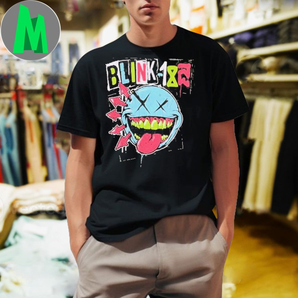 Design Blink-182 Crazy Face Green Teeth T-Shirt