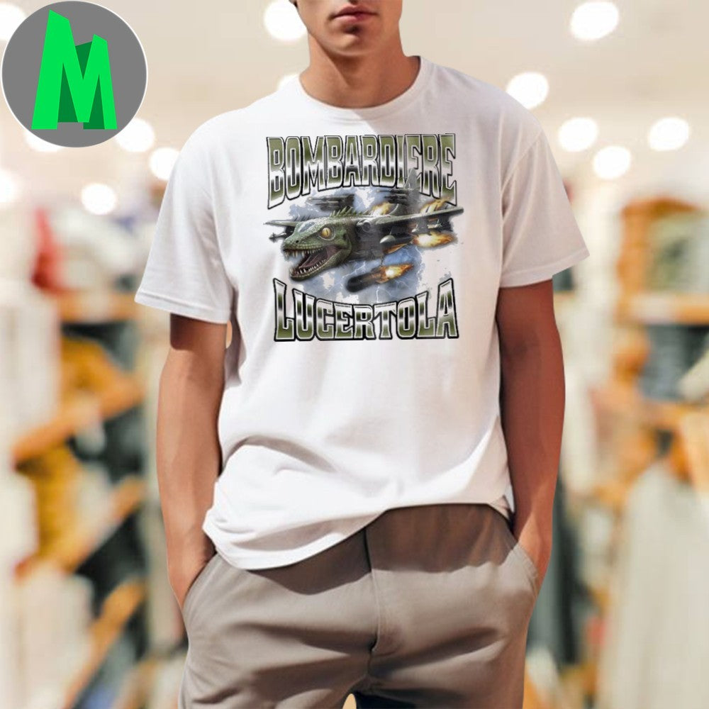 Design Bombardiere Lucertola Brainrot Funny Meme Viral Internet Culture Graphic T-Shirt
