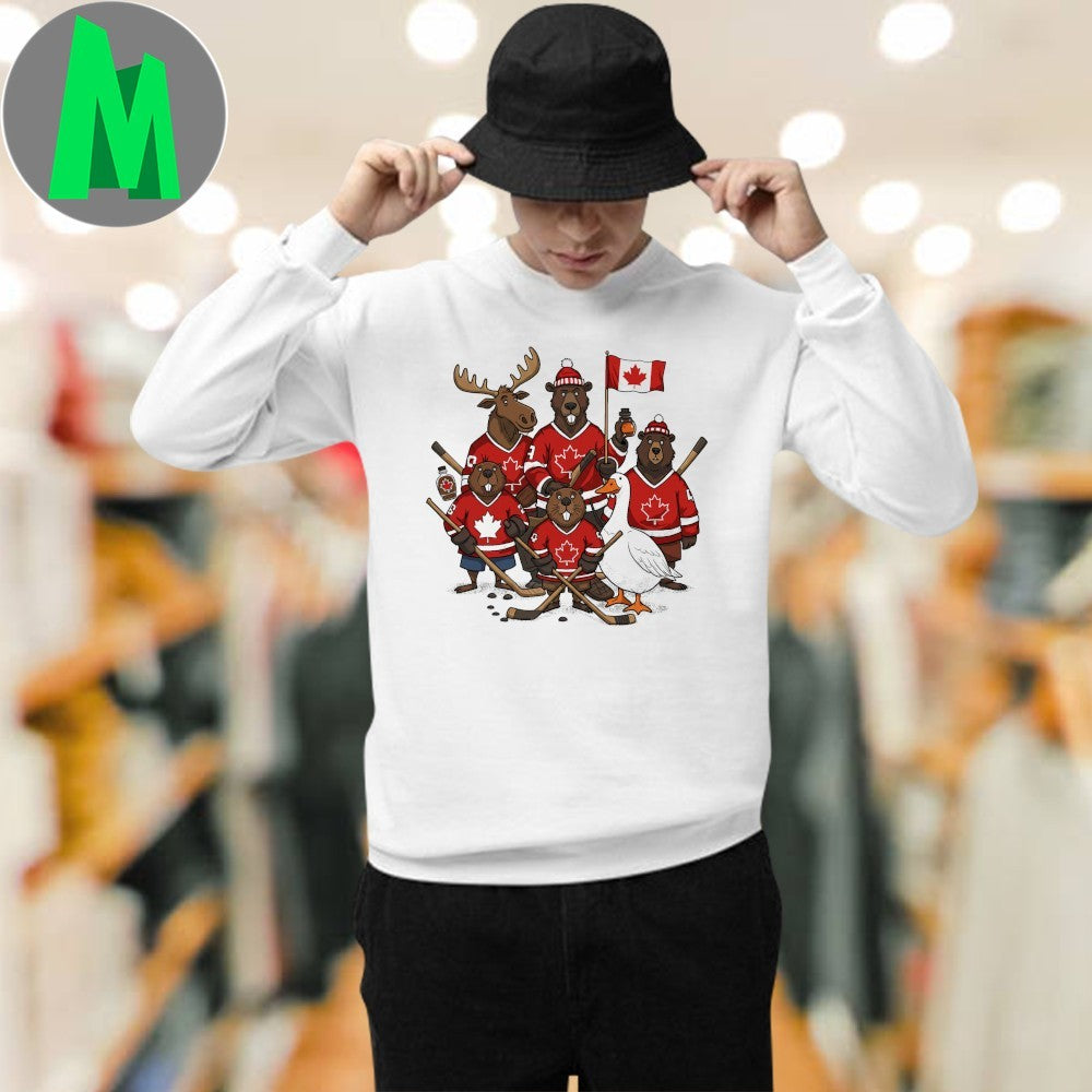 Design Canadian Hockey Animal Team Graphic T-Shirt