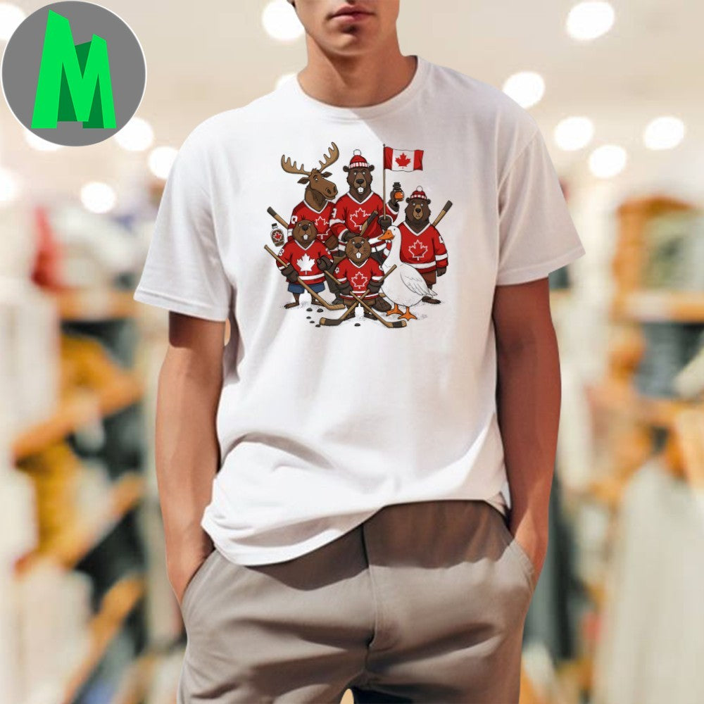 Design Canadian Hockey Animal Team Graphic T-Shirt