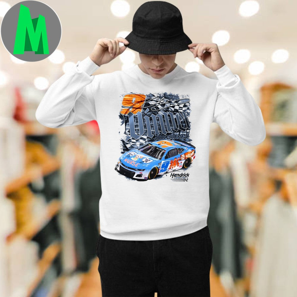 Design Chase Elliott #9 2025 Atlanta NASCAR Winner Signature T-Shirt