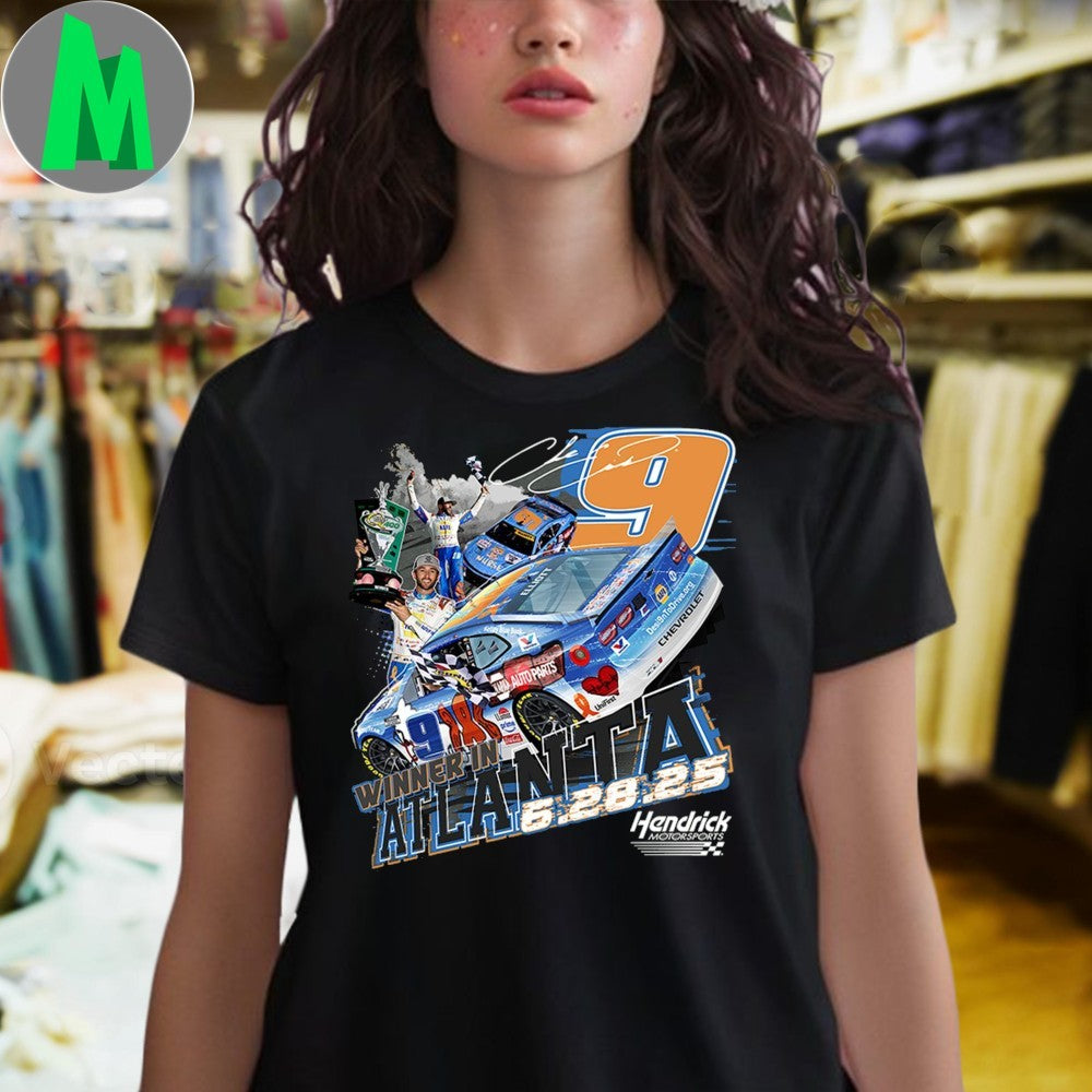 Design Chase Elliott #9 Hendrick Motorsports 2025 Atlanta Race Winner T-Shirt