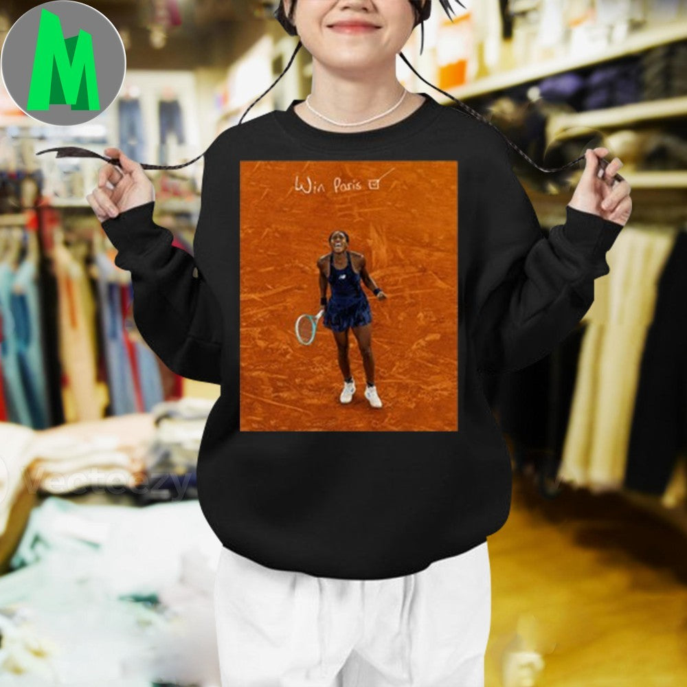 Design Coco Gauff Win Paris 2025 Tennis Player Graphic T-Shirt