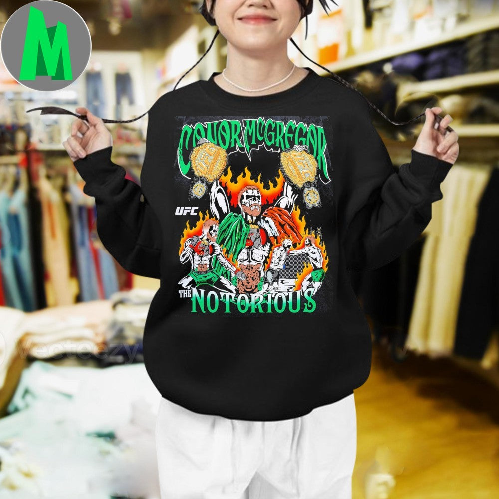 Design Conor McGregor Warren Lotas UFC MMA Fighter Collaboration Fan Apparel Graphic T-Shirt