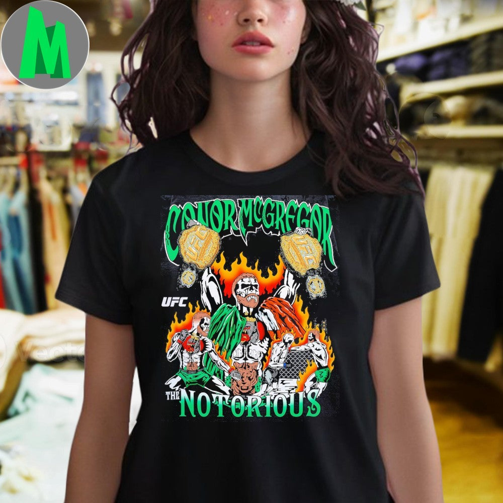 Design Conor McGregor Warren Lotas UFC MMA Fighter Collaboration Fan Apparel Graphic T-Shirt