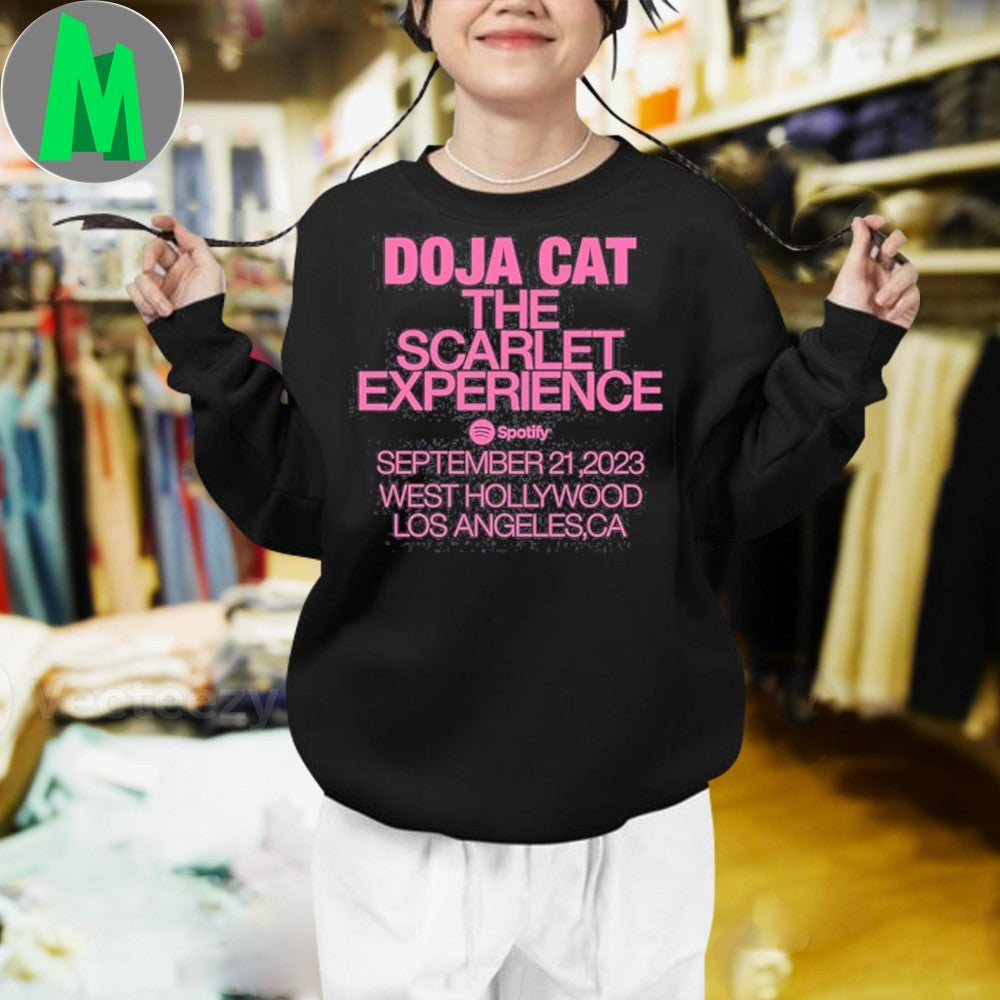 Design Doja Cat The Scarlet Experience Sep 21 2023 Los Angeles Concert T-Shirt